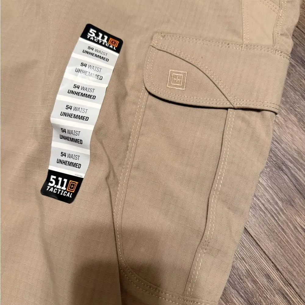 5.11 Tactical Men's Tan Stryke Cargo Pants w/ Flex-Tac Ripstop Stretch Size 54